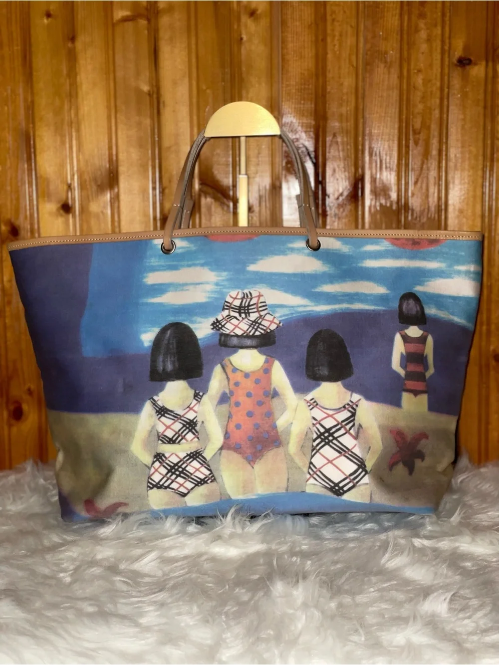 Burberry Limited Edition Beach Art Tote Made in Italy with COA